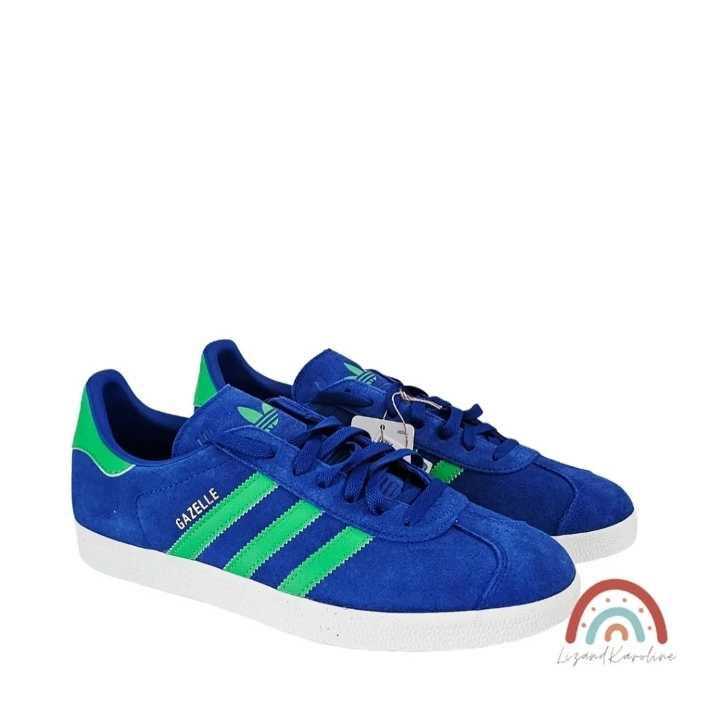 New! Adidas Originals Gazelle Shoes in Royal Blue Green